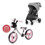 KINDERKRAFT Kočárek sportovní Grande City Grey + Dětské odrážedlo 2way Next Light pink KINDERKRAFT Kočárek sportovní Grande City Grey + Dětské odrážedlo 2way Next Light pink