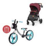 KINDERKRAFT Kočárek sportovní Grande Burgundy + Dětské odrážedlo 2way Next Turquoise KINDERKRAFT Kočárek sportovní Grande Burgundy + Dětské odrážedlo 2way Next Turquoise