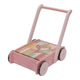 LITTLE DUTCH Vozíček s kostkami Pink LITTLE DUTCH Vozíček s kostkami Pink