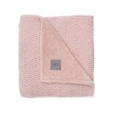 JOLLEIN Deka 75 x 100 cm River knit pale pink/coral fleece JOLLEIN Deka 75 x 100 cm River knit pale pink/coral fleece