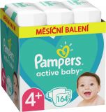 PAMPERS Active Baby 4+ (10-15 kg) 164 ks Maxi měsíční balení - jednorázové pleny