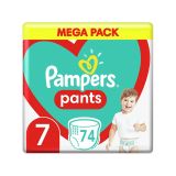 PAMPERS Pants 7 (17 kg+) 74 ks Mega pack - plienkové nohavičky