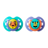 TOMMEE TIPPEE Šidítko C2N silikon Fun 2 ks 0-6m, tygr/nosorožec TOMMEE TIPPEE Šidítko C2N silikon Fun 2 ks 0-6m, tygr/nosorožec