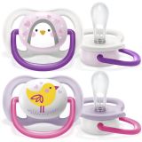 Philips AVENT Šidítko Ultra air Zvířátko 0-6m dívka, 2 ks Philips AVENT Šidítko Ultra air Zvířátko 0-6m dívka, 2 ks