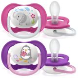 Philips AVENT Šidítko Ultra air Zvířátko 6-18m dívka, 2 ks Philips AVENT Šidítko Ultra air Zvířátko 6-18m dívka, 2 ks
