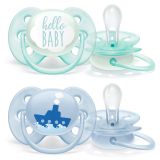 Philips AVENT Šidítko Ultrasoft Text 0-6m chlapec, 2 ks Philips AVENT Šidítko Ultrasoft Text 0-6m chlapec, 2 ks