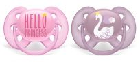 Philips AVENT Šidítko Ultrasoft Text 6-18 m dívka, 2 ks Philips AVENT Šidítko Ultrasoft Text 6-18 m dívka, 2 ks