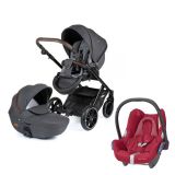 PETITE&MARS Kočárek Rover 2v1 Grey + MAXI-COSI Autosedačka CabrioFix (0-13 kg) - Essencial Red PETITE&MARS Kočárek Rover 2v1 Grey + MAXI-COSI Autosedačka CabrioFix (0-13 kg) - Essencial Red