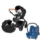 PETITE&MARS Kočárek Rover 2v1 Black + MAXI-COSI Autosedačka CabrioFix (0-13 kg) - Essencial Blue PETITE&MARS Kočárek Rover 2v1 Black + MAXI-COSI Autosedačka CabrioFix (0-13 kg) - Essencial Blue