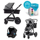 KINDERKRAFT Kočárek kombinovaný Veo 3v1 Black/Grey + koš na pleny Angelcare KINDERKRAFT Kočárek kombinovaný Veo 3v1 Black/Grey + koš na pleny Angelcare