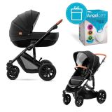 KINDERKRAFT Kočárek kombinovaný Prime 2v1 Black + koš na pleny Angelcare KINDERKRAFT Kočárek kombinovaný Prime 2v1 Black + koš na pleny Angelcare