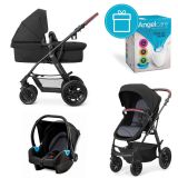 KINDERKRAFT Kočárek kombinovaný Xmoov 3v1 Black + koš na pleny Angelcare KINDERKRAFT Kočárek kombinovaný Xmoov 3v1 Black + koš na pleny Angelcare