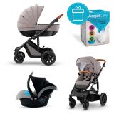 KINDERKRAFT Kočárek kombinovaný Prime 3v1 Beige + koš na pleny Angelcare KINDERKRAFT Kočárek kombinovaný Prime 3v1 Beige + koš na pleny Angelcare