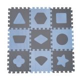 BABYDAN Pěnová hrací podložka puzzle Geometrické tvary, Blue 90 x 90 cm BABYDAN Pěnová hrací podložka puzzle Geometrické tvary, Blue 90 x 90 cm