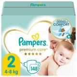 PAMPERS Premium Care jednorazové plienky veľ. 2, 148 ks, 4-8 kg