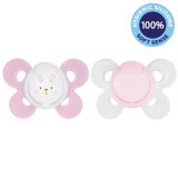 CHICCO Šidítko Physio Comfort silikonové děvče - zajíček/tečky 2 ks, 0-6 m CHICCO Šidítko Physio Comfort silikonové děvče - zajíček/tečky 2 ks, 0-6 m