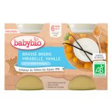 BABYBIO Brassé z ovčieho mlieka mirabelky vanilka 2x130 g