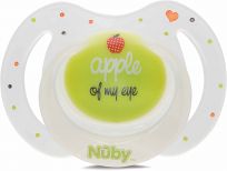 NUBY Dudlík silikonový oválný noční zeleno bílý 0-6 m NUBY Dudlík silikonový oválný noční zeleno bílý 0-6 m