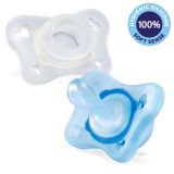 CHICCO Šidítko celosilikonové Mini Soft chlapec 2 ks, 0-2m CHICCO Šidítko celosilikonové Mini Soft chlapec 2 ks, 0-2m