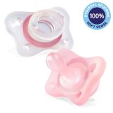 CHICCO Šidítko celosilikonové Mini Soft dívka 2 ks, 2-6m CHICCO Šidítko celosilikonové Mini Soft dívka 2 ks, 2-6m