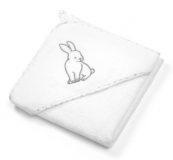 BABYONO Osuška s kapucí Velour 100 x 100 white BABYONO Osuška s kapucí Velour 100 x 100 white
