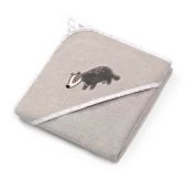 BABYONO Osuška s kapucí Velour 76x76 grey BABYONO Osuška s kapucí Velour 76x76 grey