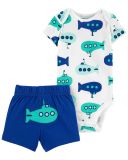 CARTER'S Set 2dílný body kr. rukáv, kalhoty kr. Blue Submarine chlapec 9 m, vel. 74 CARTER'S Set 2dílný body kr. rukáv, kalhoty kr. Blue Submarine chlapec 9 m, vel. 74