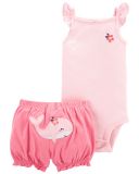CARTER'S Set 2dílný body tílko, kalhoty kr. Pink Whale dívka 9 m, vel. 74 CARTER'S Set 2dílný body tílko, kalhoty kr. Pink Whale dívka 9 m, vel. 74