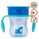 CHICCO Hrneček Perfect 360 s držadly 200 ml, modrý 12m+ CHICCO Hrneček Perfect 360 s držadly 200 ml, modrý 12m+