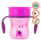 CHICCO Hrneček Perfect 360 s držadly 200 ml, růžový 12m+ CHICCO Hrneček Perfect 360 s držadly 200 ml, růžový 12m+