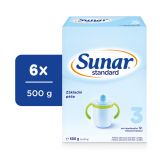 6x SUNAR Standard 3 batoľacie mlieko 500 g