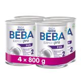 4x BEBA EXPERTpro HA 2, 800 g - Pokračovacia dojčenské mlieko