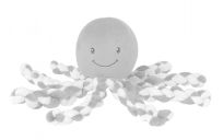 NATTOU První hračka pro miminka chobotnička PIU PIU Lapidou grey-white 0m + NATTOU První hračka pro miminka chobotnička PIU PIU Lapidou grey-white 0m +
