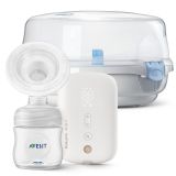 Philips AVENT Odsávačka materského mlieka elektronická Premium nabíjacia SCF396 + Sterilizátor do MW