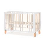KINDERKRAFT Postýlka dřevěná se zábranou Lunky White KINDERKRAFT Postýlka dřevěná se zábranou Lunky White
