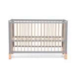 KINDERKRAFT Postýlka dřevěná se zábranou Lunky Grey KINDERKRAFT Postýlka dřevěná se zábranou Lunky Grey
