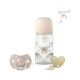 SUAVINEX Sada 270 ml + dudlík fyziologický 0/6m + klip Joy krémová SUAVINEX Sada 270 ml + dudlík fyziologický 0/6m + klip Joy krémová