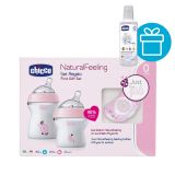 CHICCO Set dárkový Natural Feeling+Air dudlík/dívka + CHICCO Roztok dezinf. víceúčelový 1l CHICCO Set dárkový Natural Feeling+Air dudlík/dívka + CHICCO Roztok dezinf. víceúčelový 1l