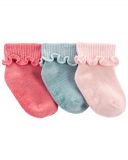 CARTER'S Ponožky Cuff Pink dívka LBB 3ks 0-3m CARTER'S Ponožky Cuff Pink dívka LBB 3ks 0-3m