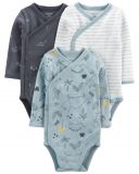 CARTER'S Body dlouhý rukáv Blue chlapec LBB 3ks PRE, vel. 46 CARTER'S Body dlouhý rukáv Blue chlapec LBB 3ks PRE, vel. 46