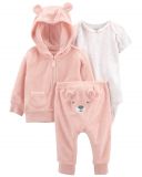 CARTER'S Set 3dílný mikina, tepláky, body kr. rukáv Pink Bear dívka LBB 3m, vel. 62 CARTER'S Set 3dílný mikina, tepláky, body kr. rukáv Pink Bear dívka LBB 3m, vel. 62