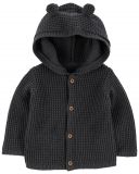 CARTER'S Svetr s kapucí a oušky Charcoal chlapec LBB 9m, vel. 74 CARTER'S Svetr s kapucí a oušky Charcoal chlapec LBB 9m, vel. 74