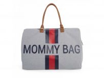 CHILDHOME Přebalovací taška Mommy Bag Grey Stripes Red/Blue