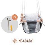 INCABABY Houpačka Junior Swing Grey Stars + hák do houpačky 2ks INCABABY Houpačka Junior Swing Grey Stars + hák do houpačky 2ks