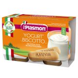 PLASMON Dezert jogurt a sušienka 2x120 g, 6m+