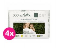 4x ECO BY NATY 1 Newborn, 25 ks (2-5 kg) - jednorázové pleny