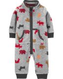 CARTER'S Overal na zip přechodný Grey Reindeer chlapec NB/ vel. 56 CARTER'S Overal na zip přechodný Grey Reindeer chlapec NB/ vel. 56