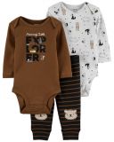 CARTER'S Set 3dílný body dl. rukáv 2ks, tepláky Brown Beaver chlapec 6m CARTER'S Set 3dílný body dl. rukáv 2ks, tepláky Brown Beaver chlapec 6m