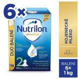 6x NUTRILON 2 Advanced pokračovací kojenecké mléko 1 kg, 6+