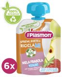 6x PLASMON Kapsička bezlepková ovocno-jogurtová jahoda 80 g, 12m+